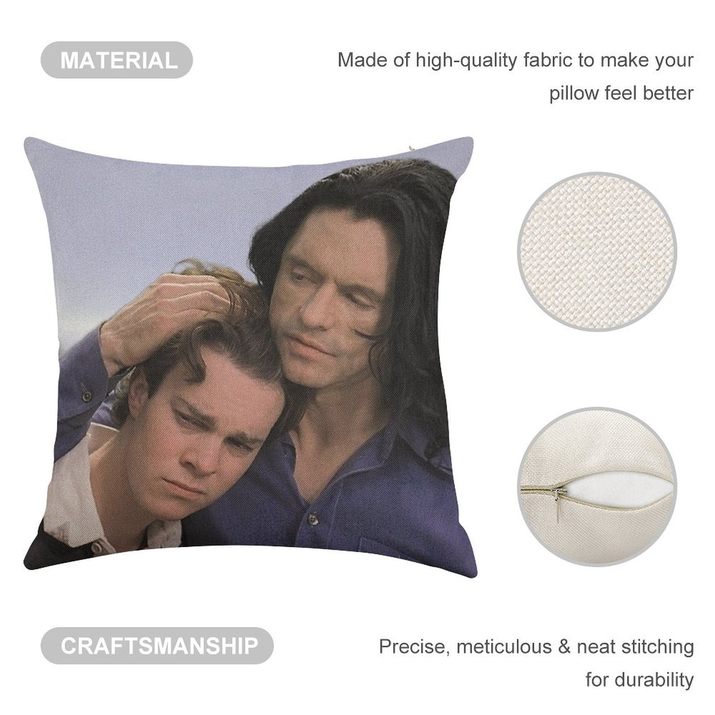 The Room Tommy Wiseau Linen Throw Pillow Cover