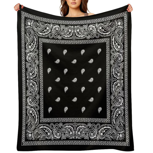 Bandana Black Throw Blanket