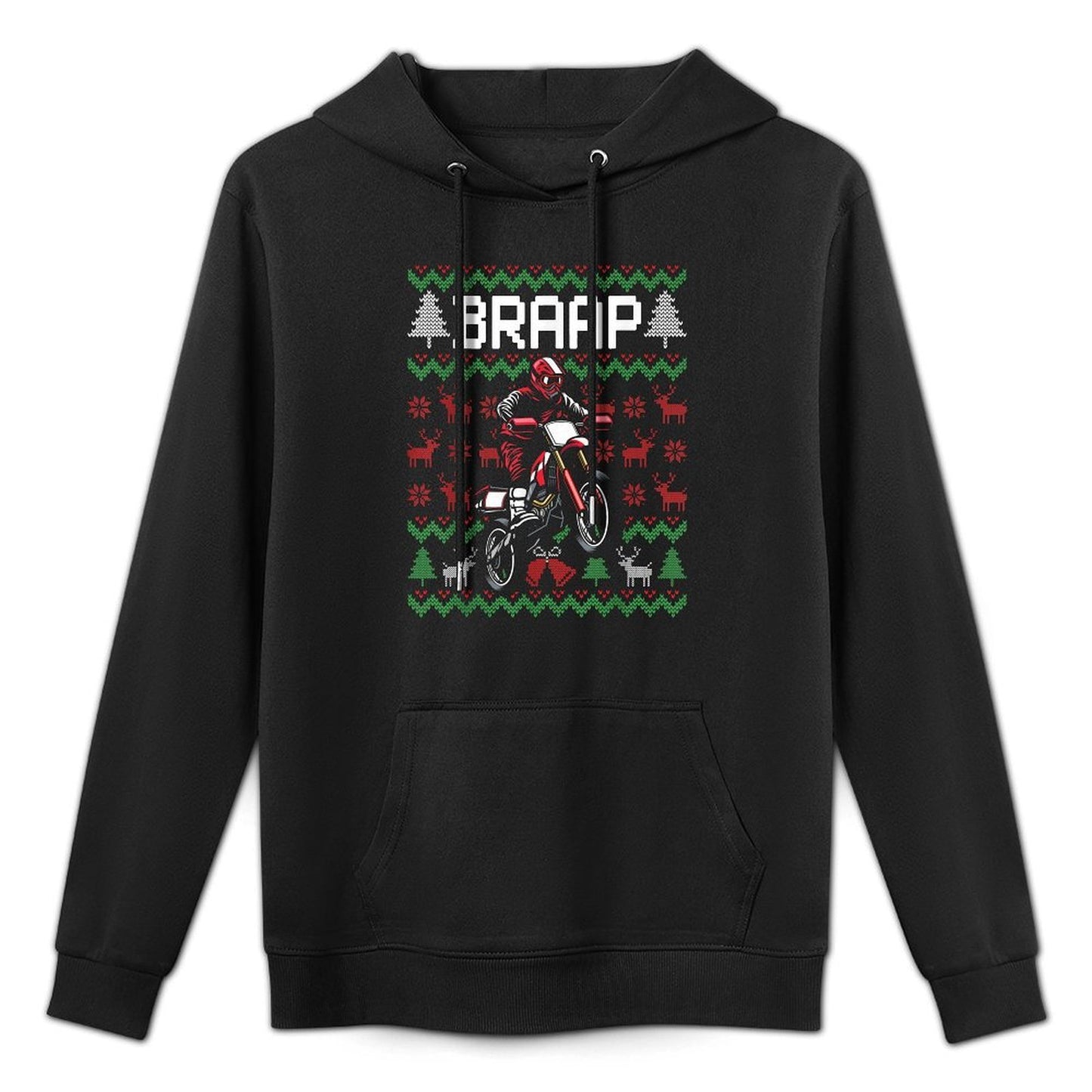 Christmas Motorcycle Motocross Braap Dirt Bike Breathable Fabric Hoodie