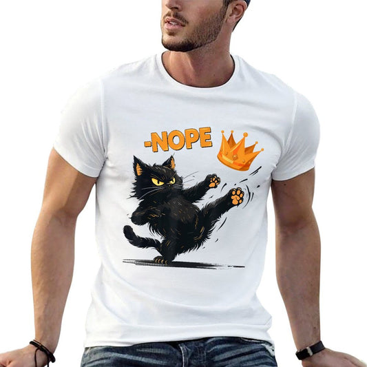 No Kings in America Black Cat  Slim-fit Cut T-Shirt
