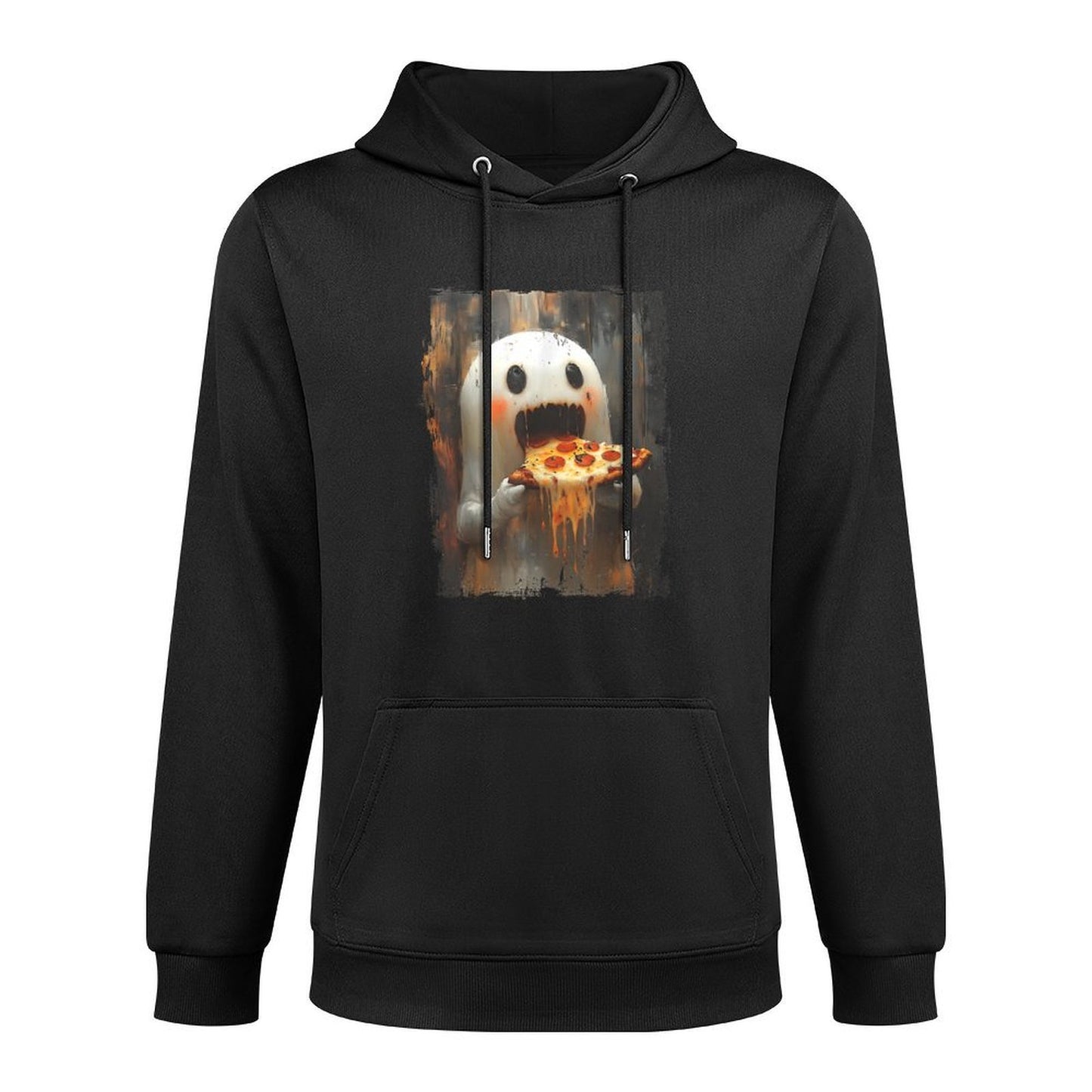 Cute Pizza Ghost Eating Pizza Funny Halloween Food Lovers All-Day Comfort Hoodie