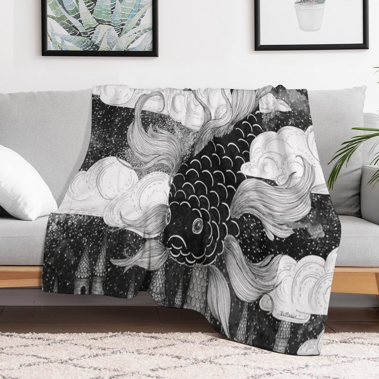 The Sky Fish Throw Blanket