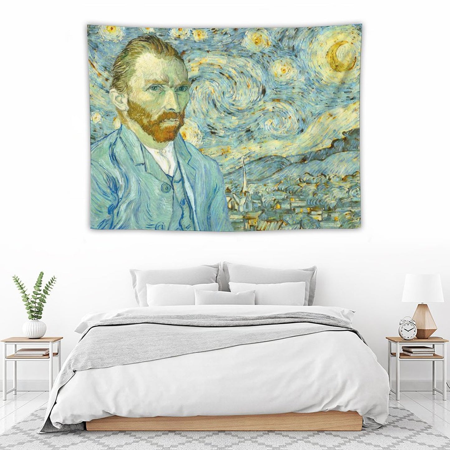 Van Gogh Self-Portrait in Starry Night Tapestry
