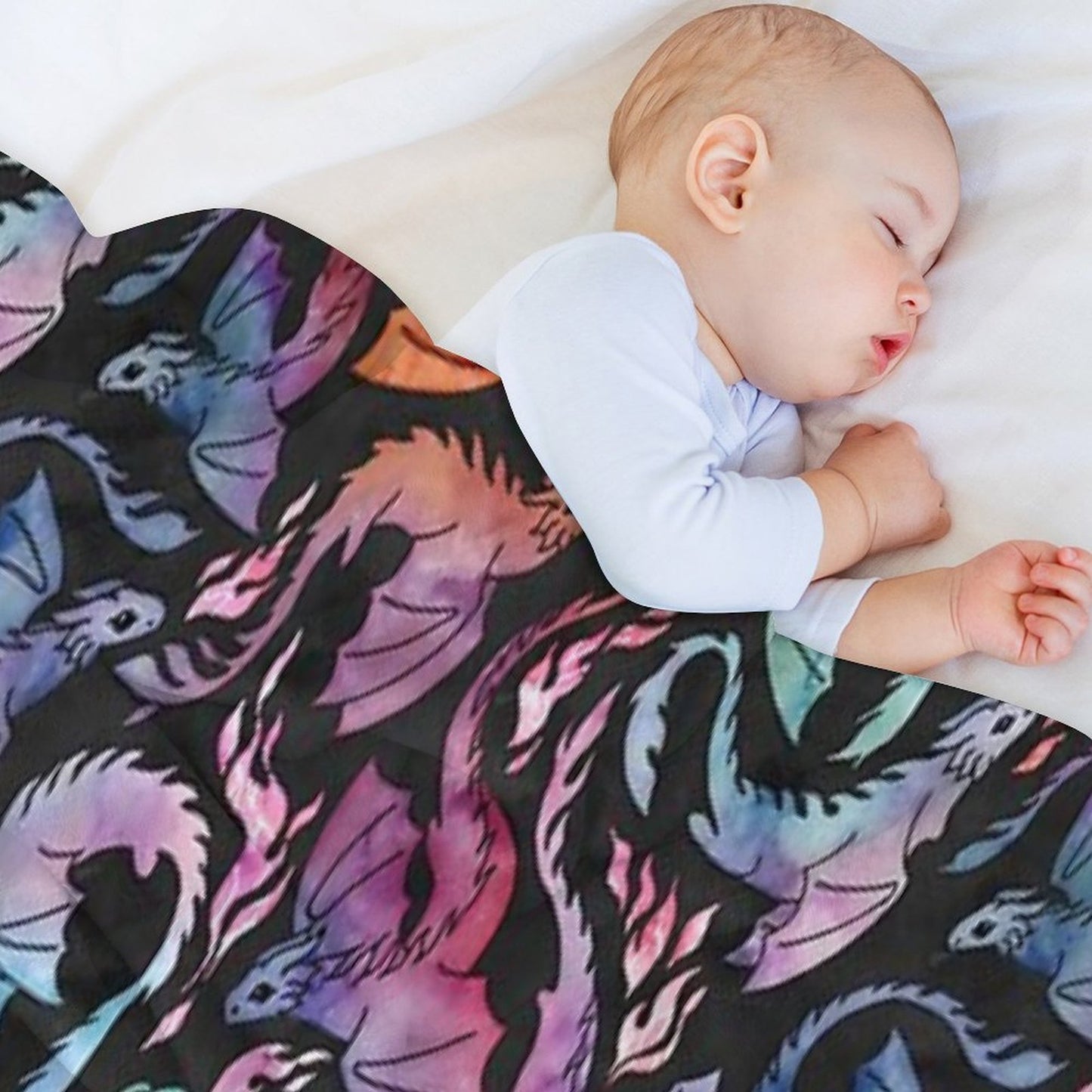 Dragon Fire Dark Rainbow Throw Blanket
