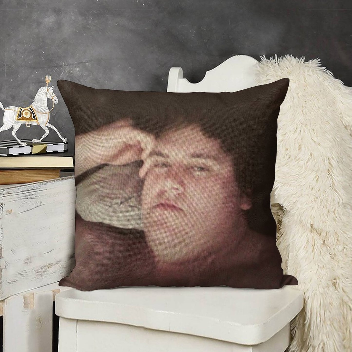 Horny Ogre Linen Throw Pillow Cover