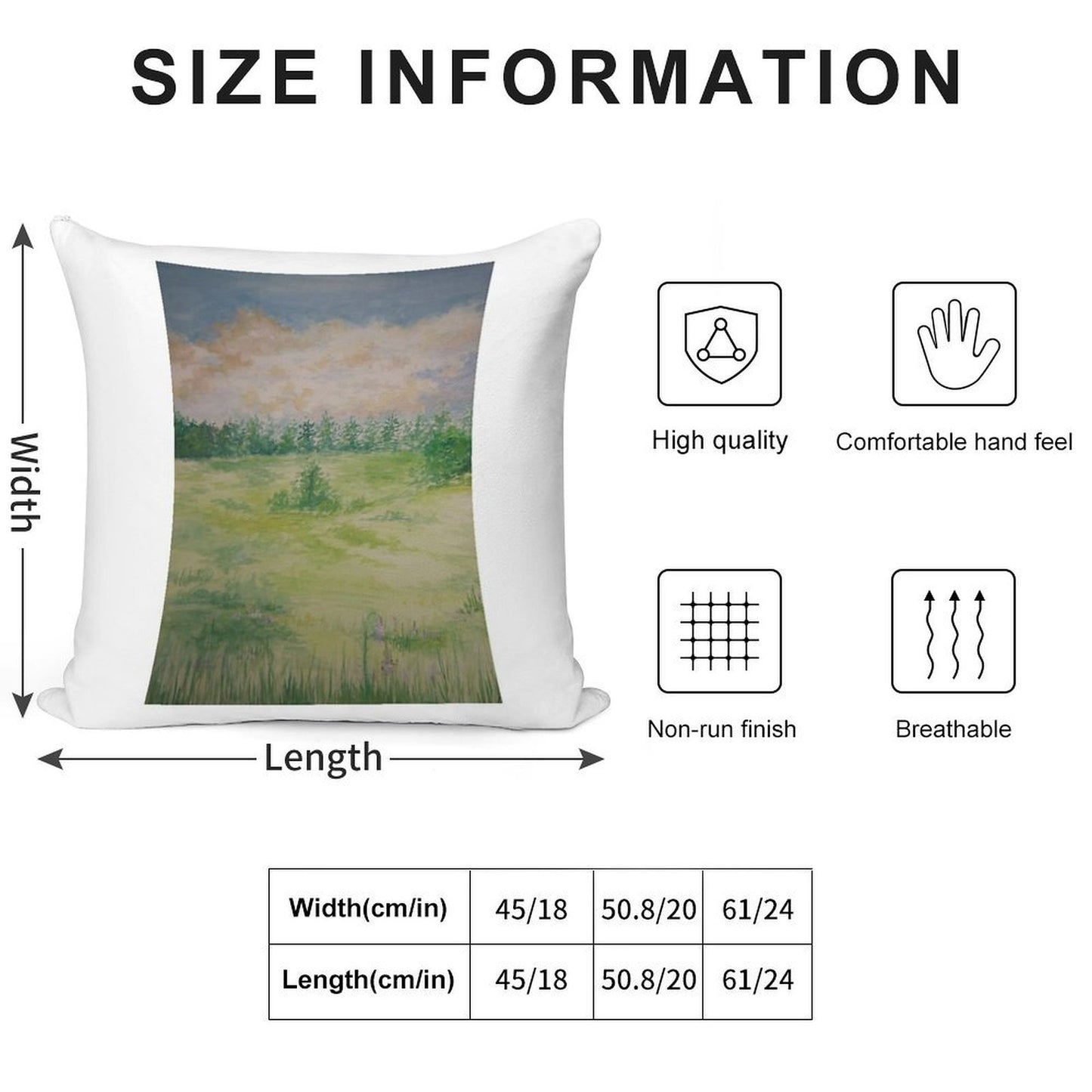 Meadow Soft Durable Construction Throw Pillow