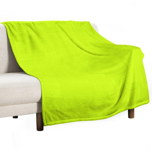 Solid Neon Yellow Color Throw Blanket
