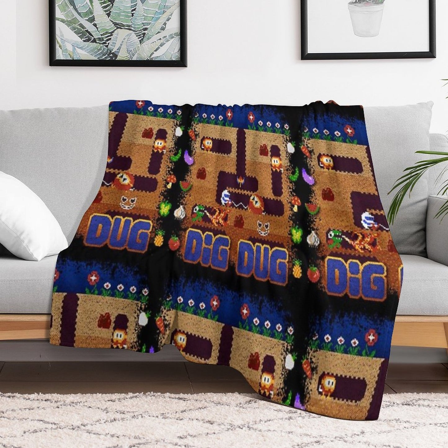 Dug Dig Throw Blanket