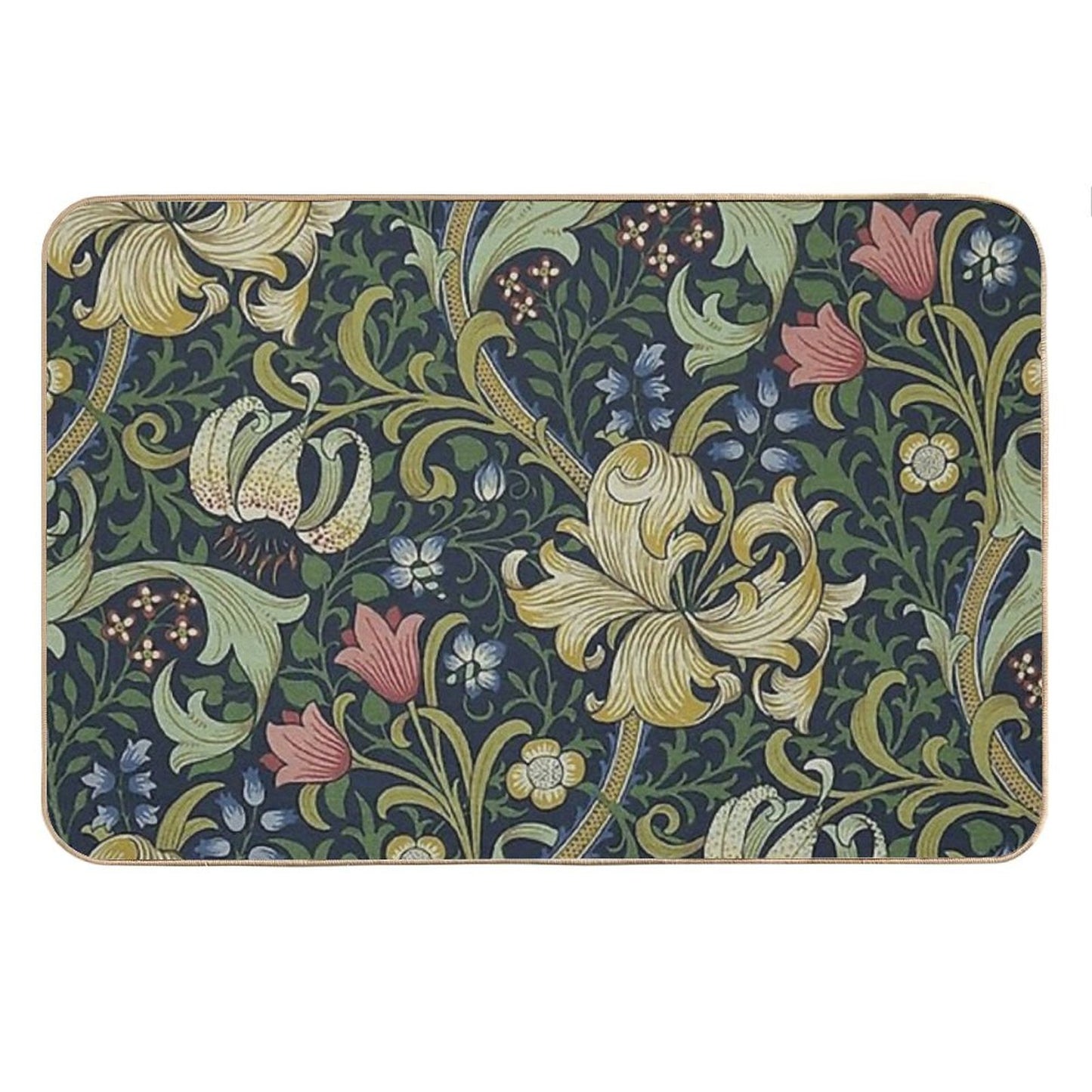 William Morris Golden Lily Pattern Bath Mat