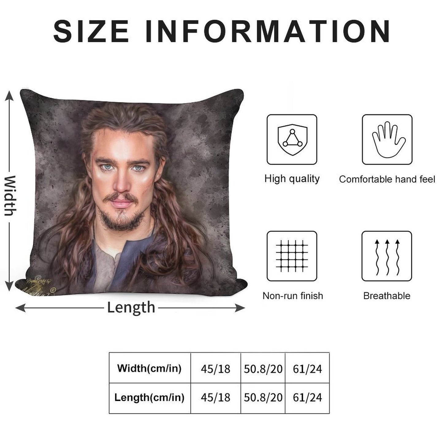 Uhtred of Bebbanburg- The Last Kingdom Soft Hidden Zipper Throw Pillow
