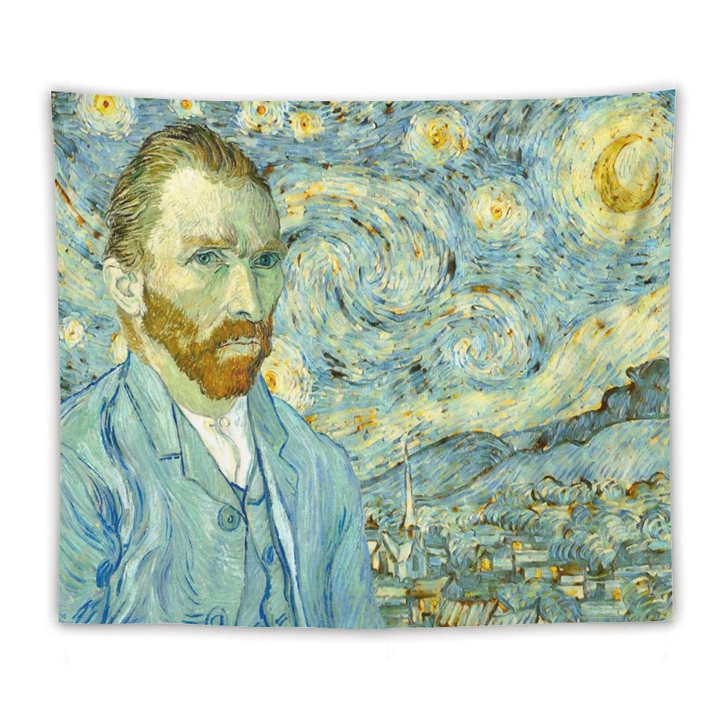 Van Gogh Self-Portrait in Starry Night Tapestry