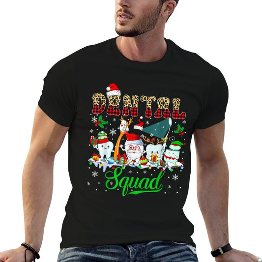 Dental Squad Christmas Santa Reindeer Elf Dental Tools Polyester Blend T-Shirt