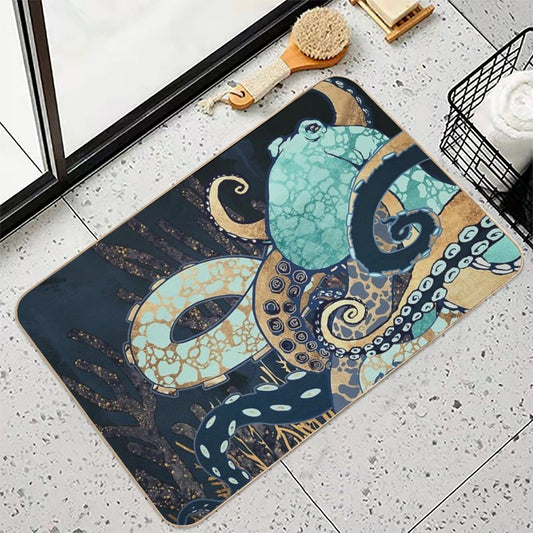 Metallic Octopus II Bath Mat