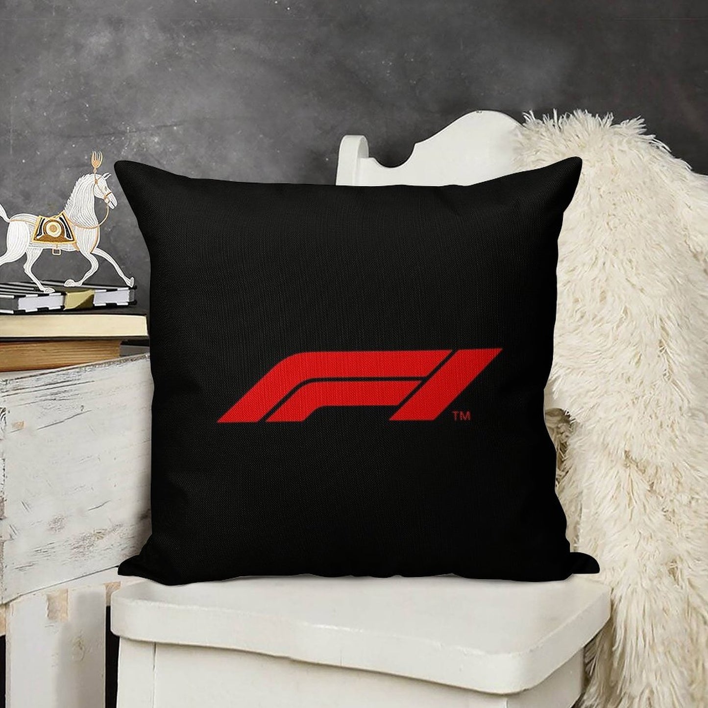 Motorsports Racing Linen Throw Pillow Cover