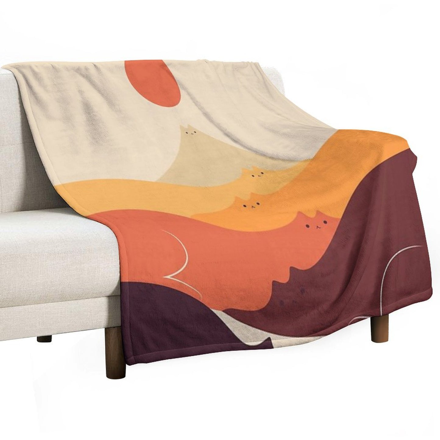 Cat Landscape 87 Throw Blanket