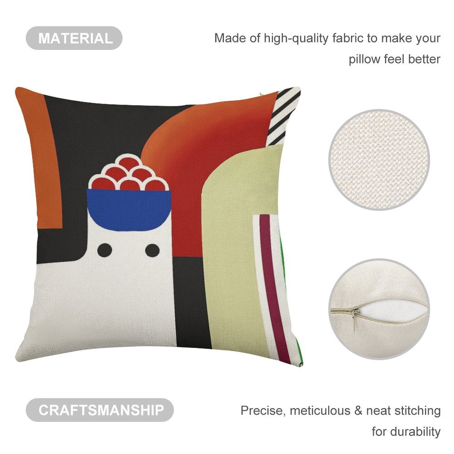 Silly Cat Linen Throw Pillow Cover