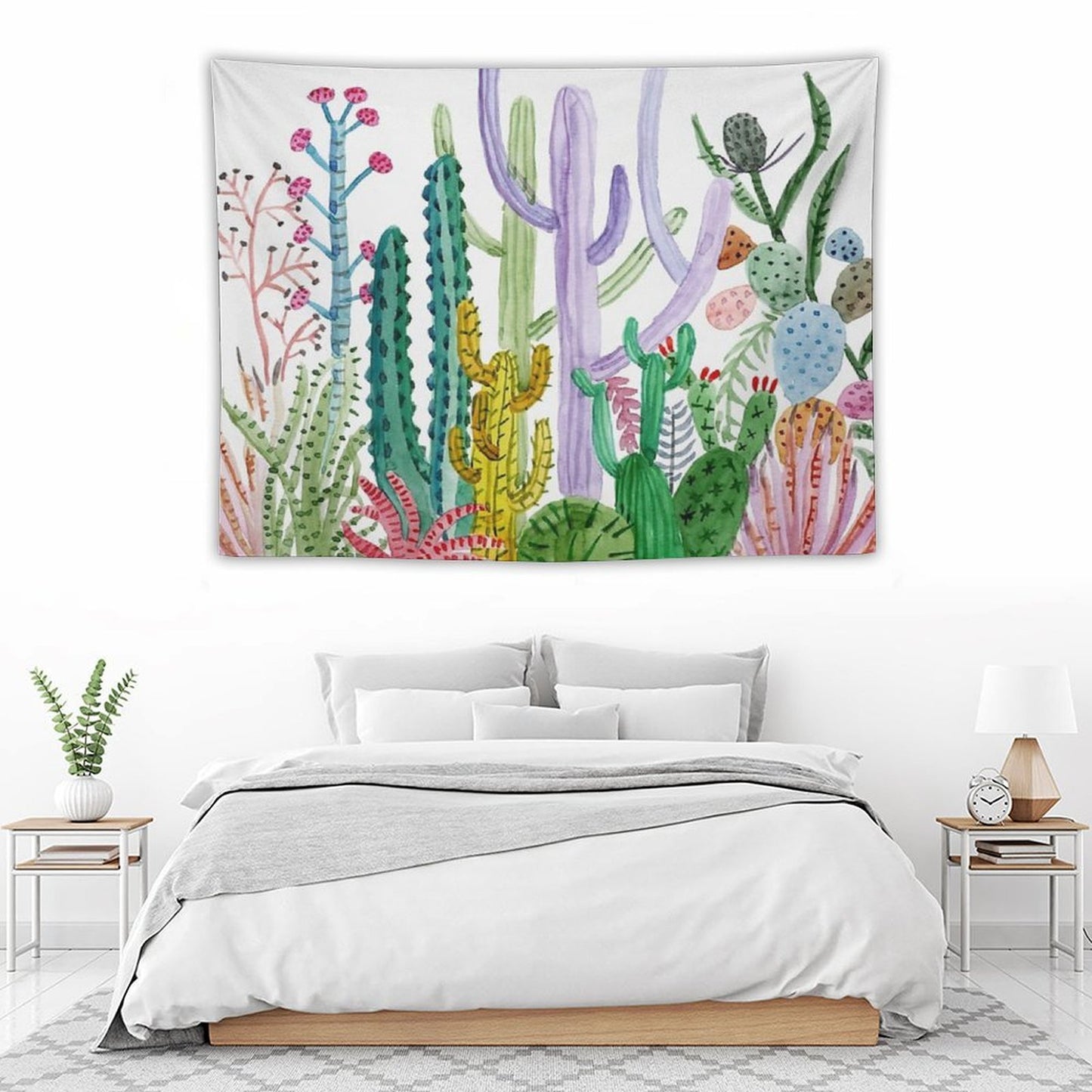Watercolor Cacti Tapestry