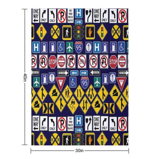 Road Signs, Regulations Signs Throw Blanket