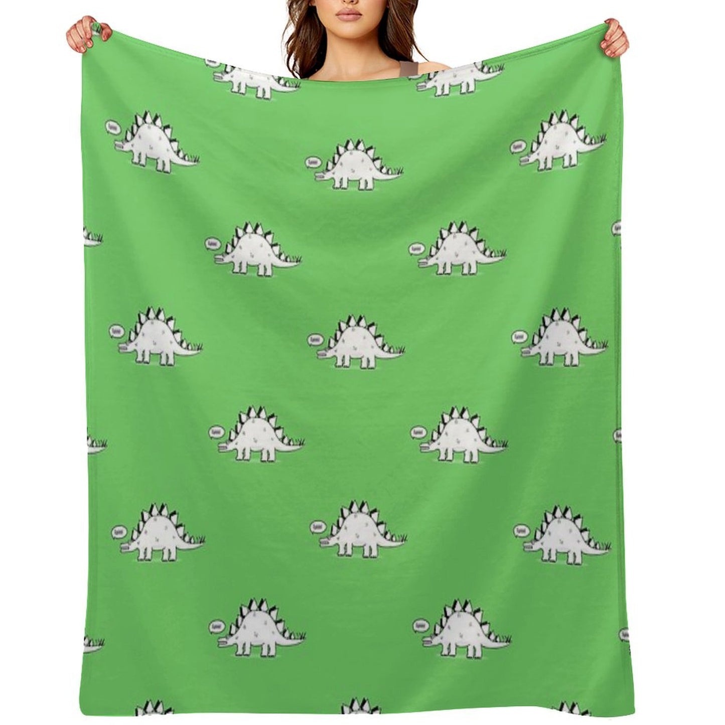 Cartoon Stegosaurus Throw Blanket