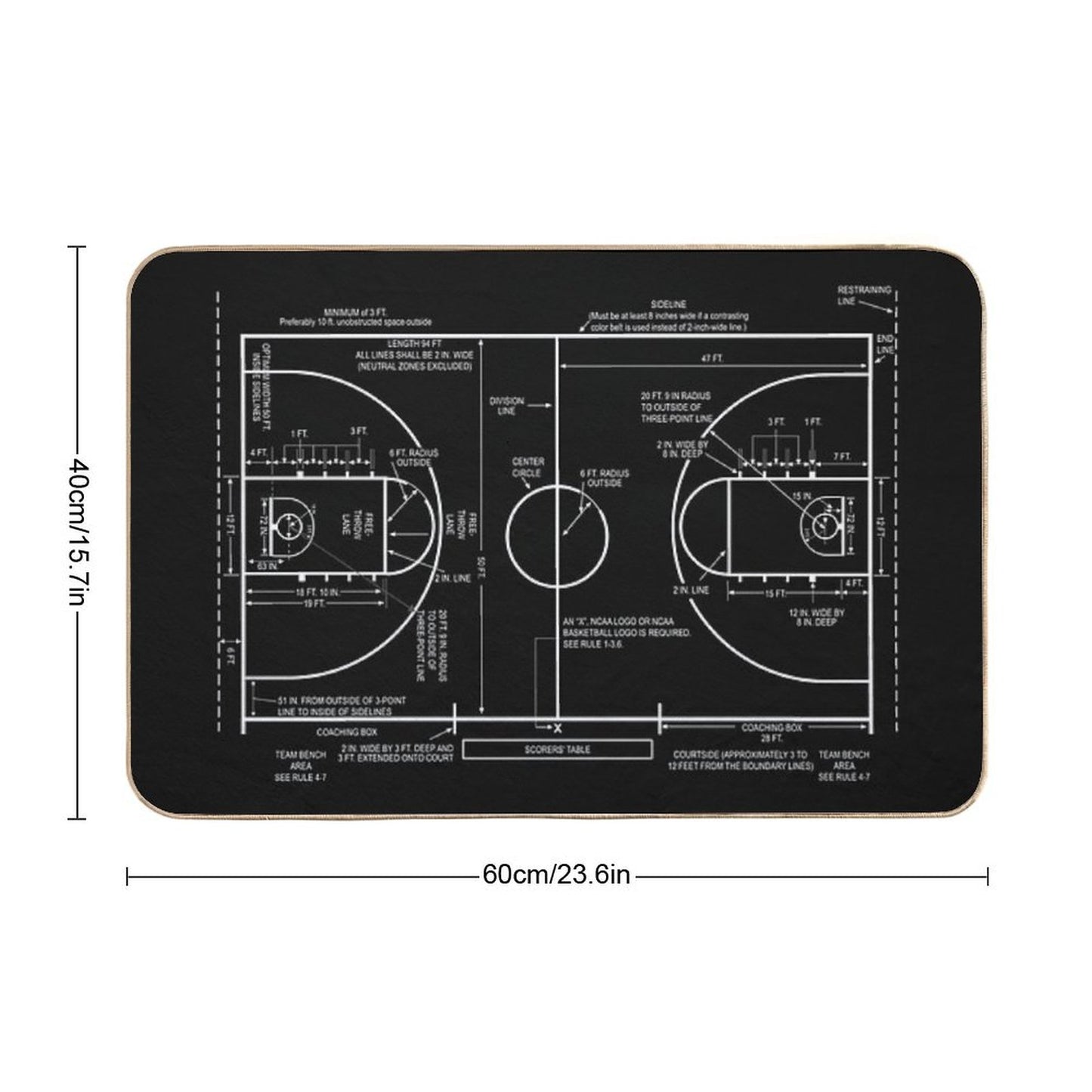 Basketball Court Bath Mat