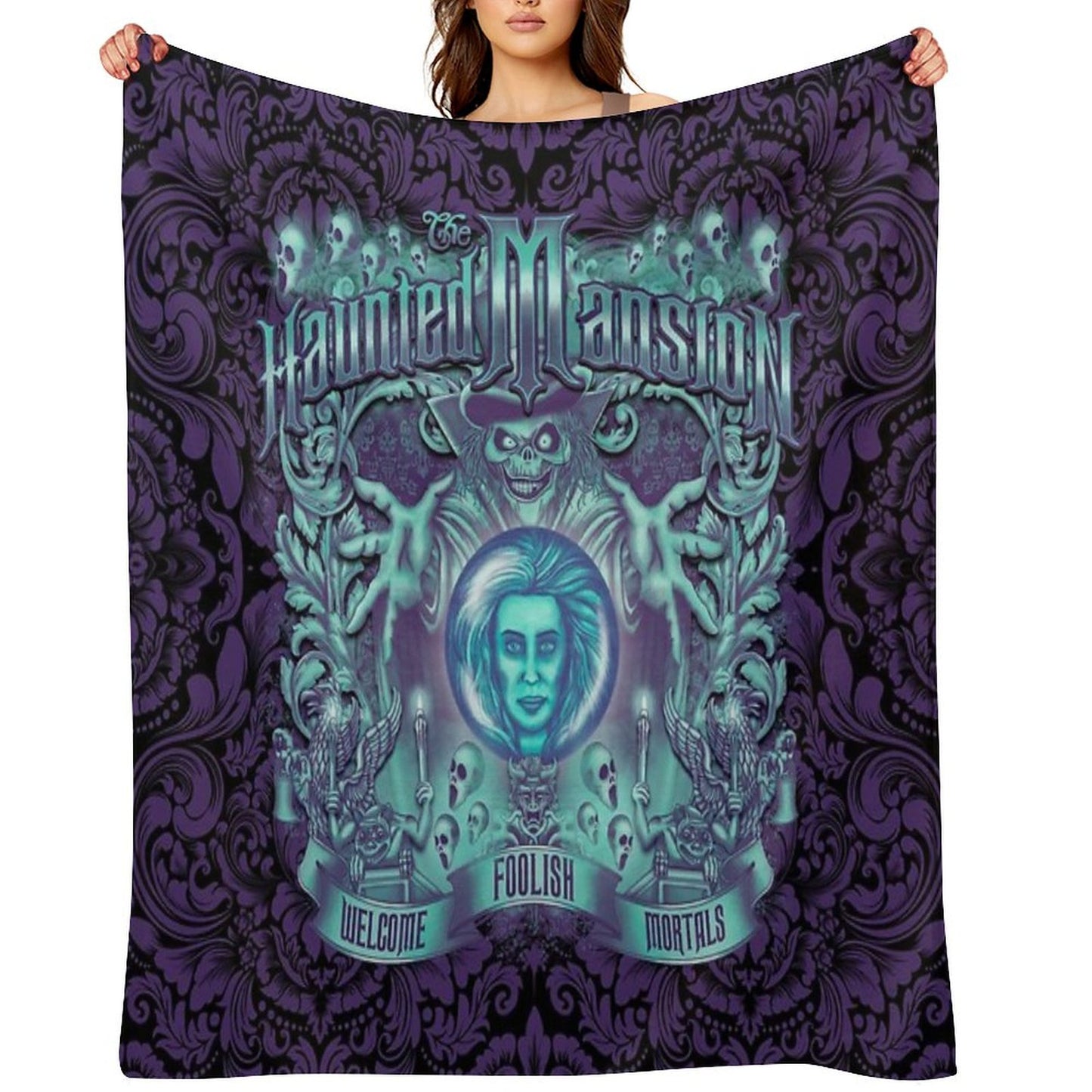 Haunted Mansion Ornate Design Throw Blanket
