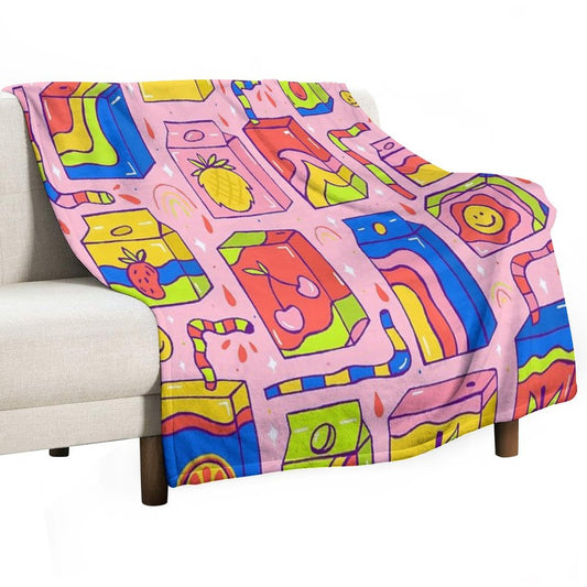 Juice Box Print Throw Blanket