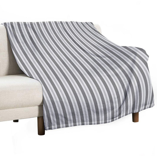 Soft Greys - Asymmetric Stripes Throw Blanket