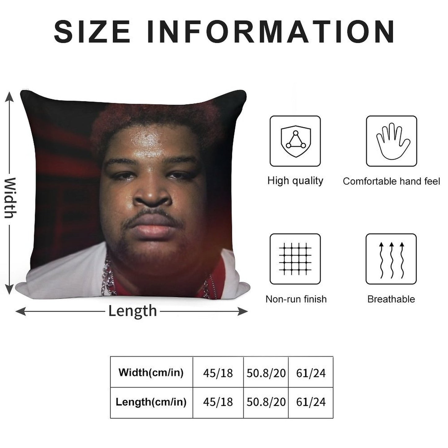 Mario Judah Looking FIRE Soft Reinforced Edging Throw Pillow