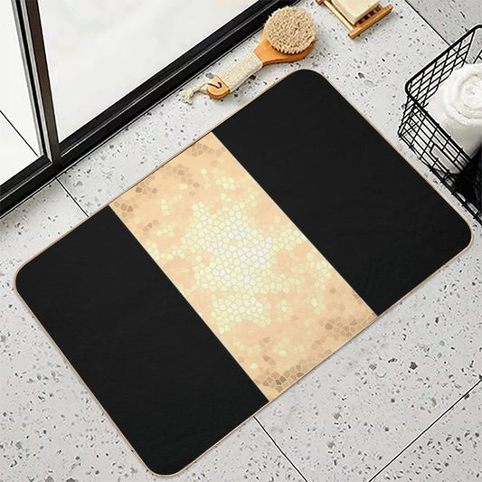 Elegant Gold And Black Design Bath Mat