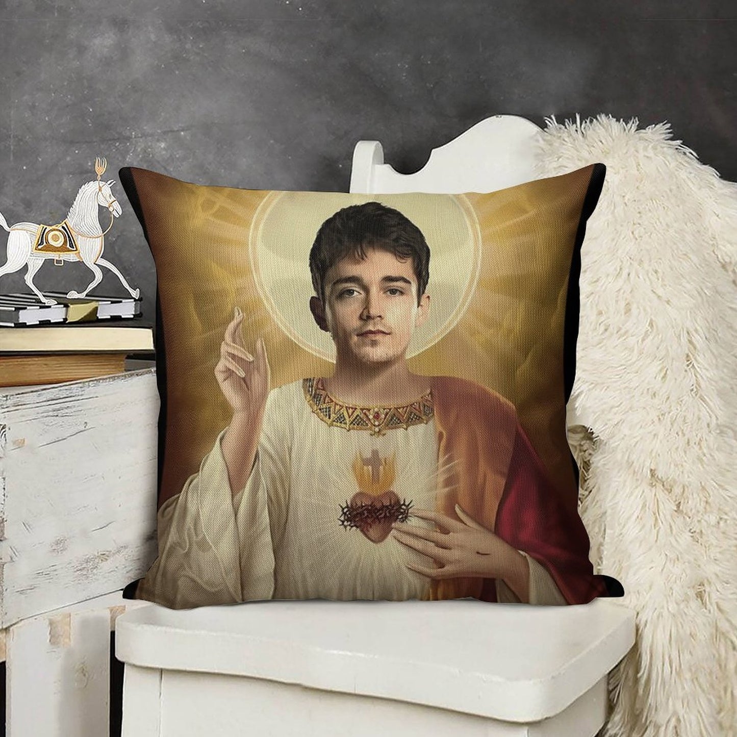 Charles Leclerc Jesus F1 Linen Throw Pillow Cover