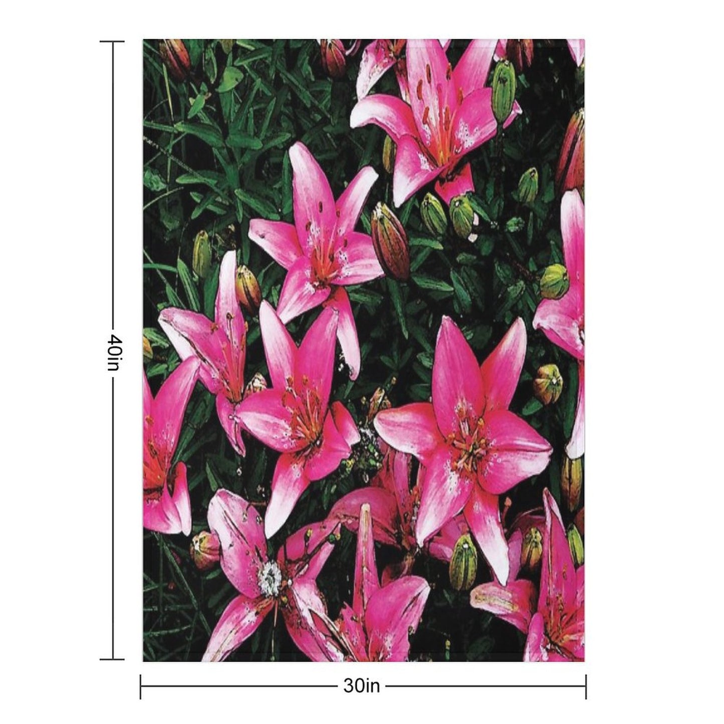Lovely Pink Lilies in Full Bloom Water Color Throw Blanket