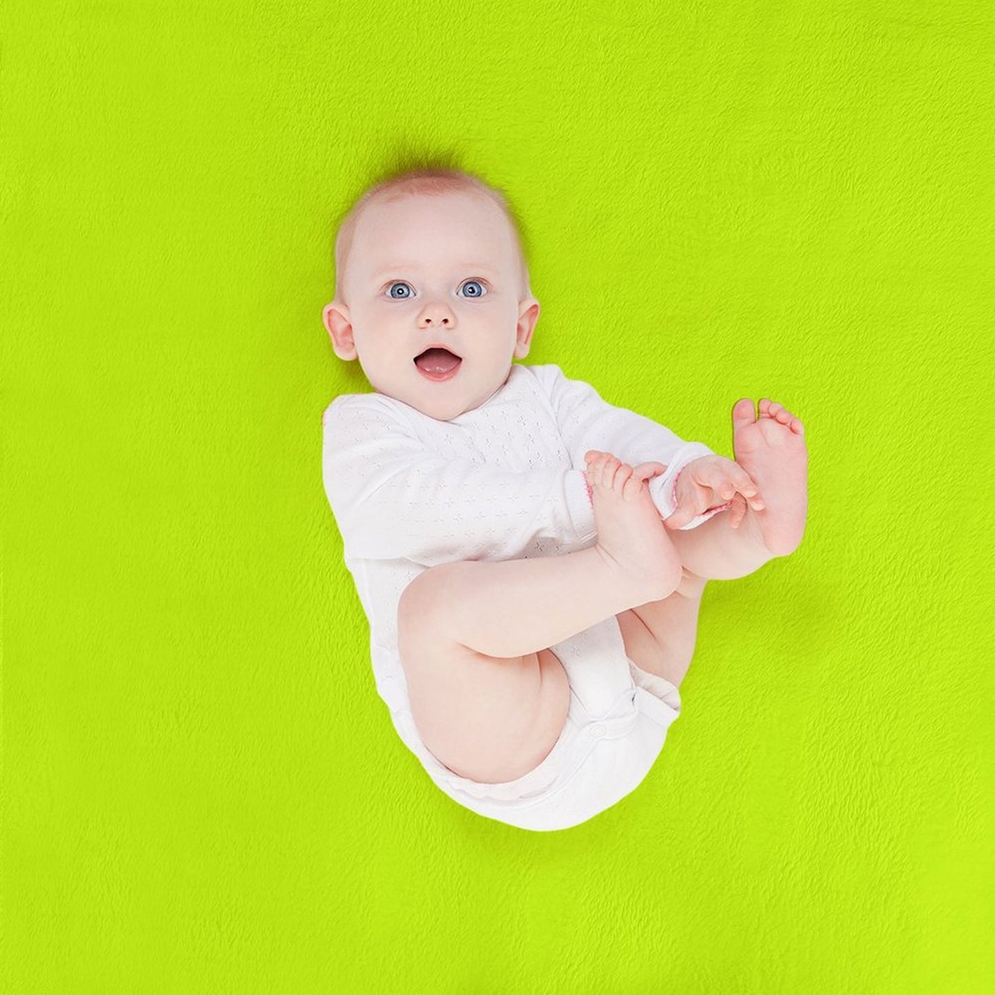 Solid Neon Yellow Color Throw Blanket