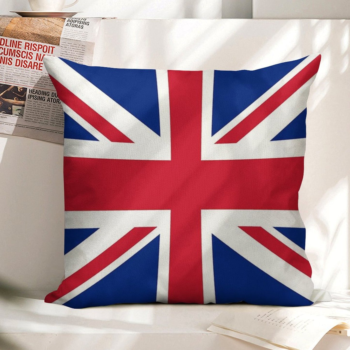 Union Jack Pillow Linen Throw Pillow Cover