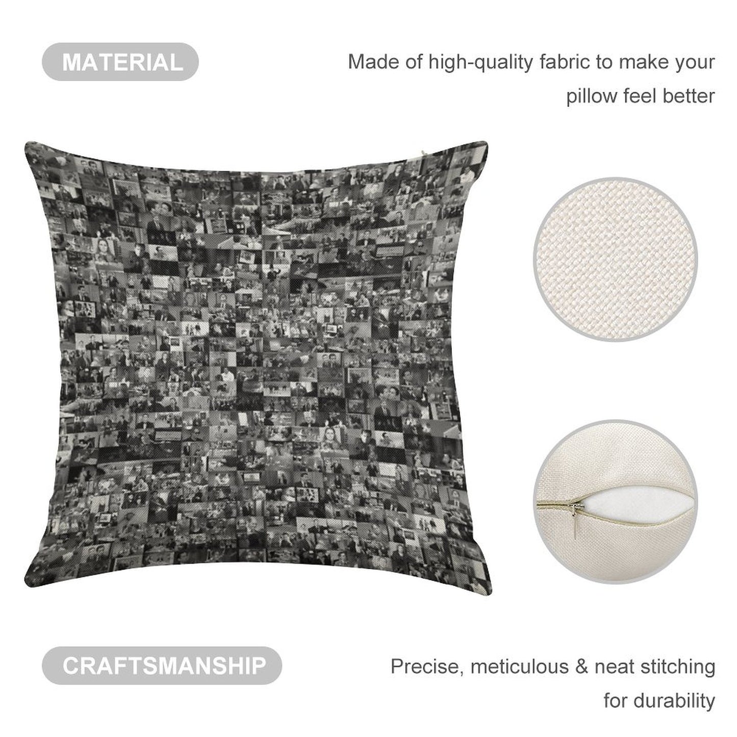 Every Episode of The Office Linen Throw Pillow Cover