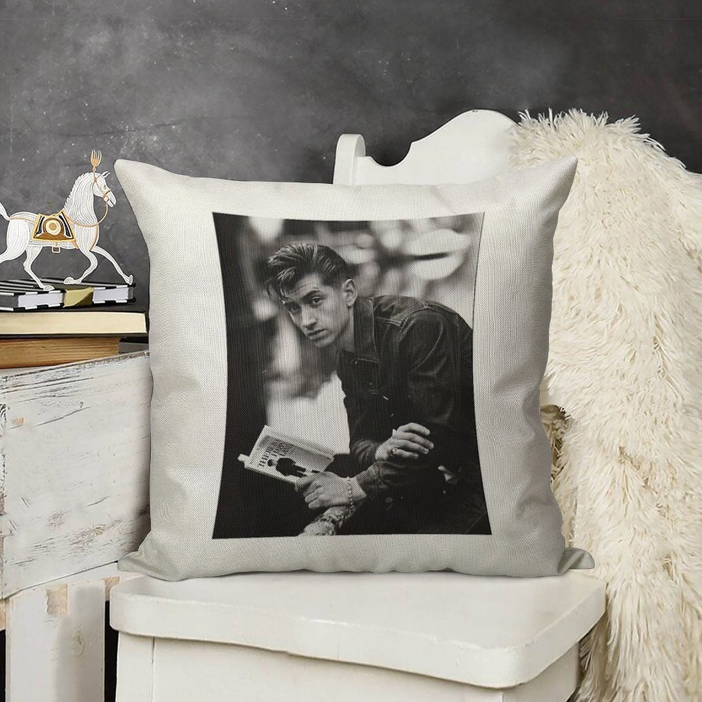 Alex Turner Linen Throw Pillow Cover