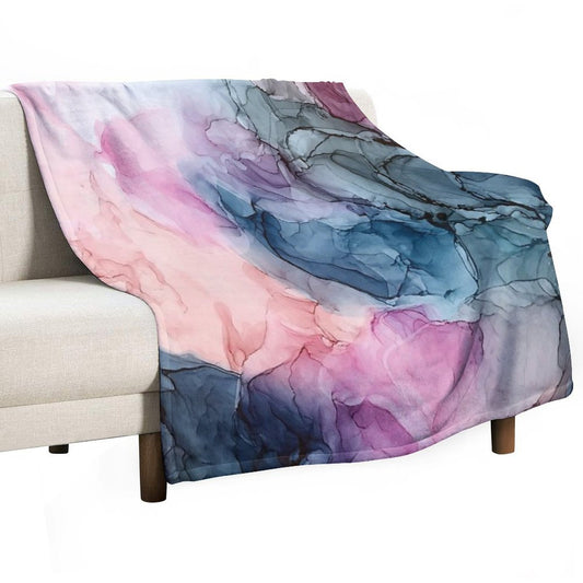 Heavenly Pastels 1 Original Abstract Ink Painting Throw Blanket