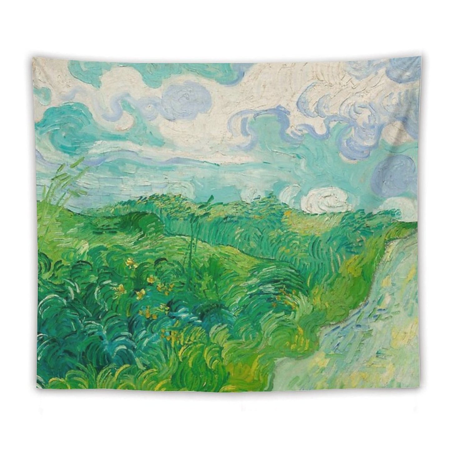 Green Wheat Fields, Auvers, Vincent Van Gogh Tapestry