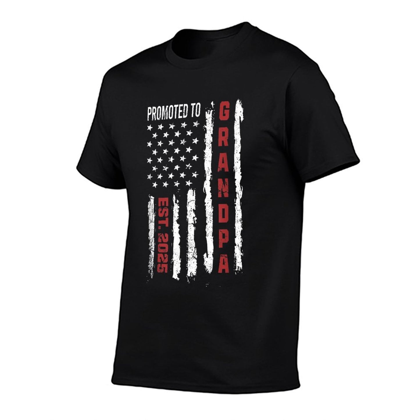 American Flag Promoted To Grandpa, First Time Grandpa 2025 T-Shirt