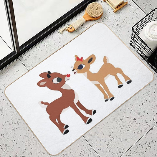 Classic Rudolph And Clarice © GraphicLoveShop Bath Mat