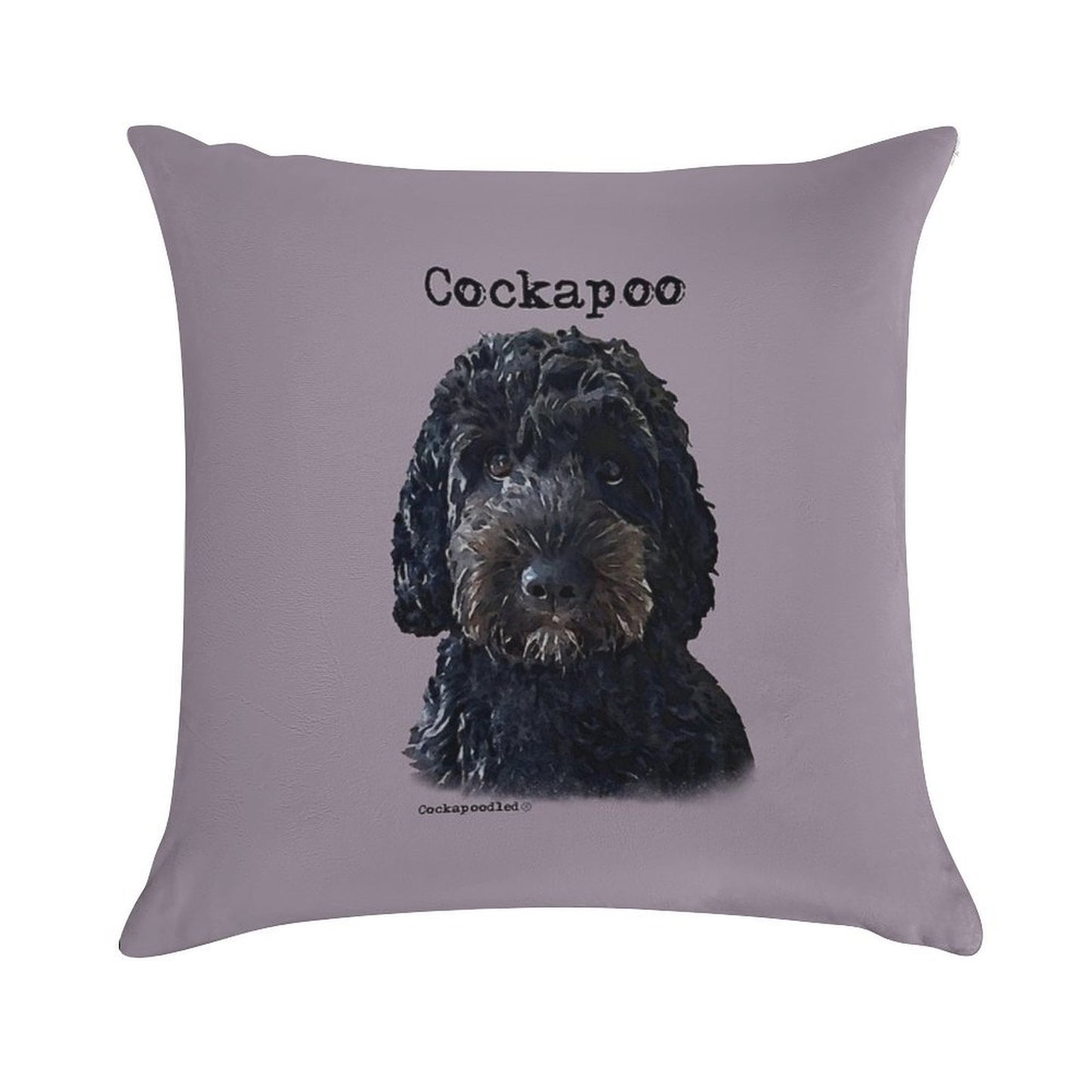 Black Cockapoo Dog Soft Durable Construction Throw Pillow