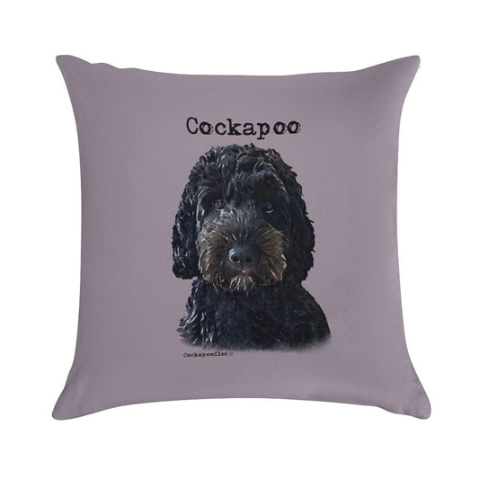 Black Cockapoo Dog Soft Durable Construction Throw Pillow