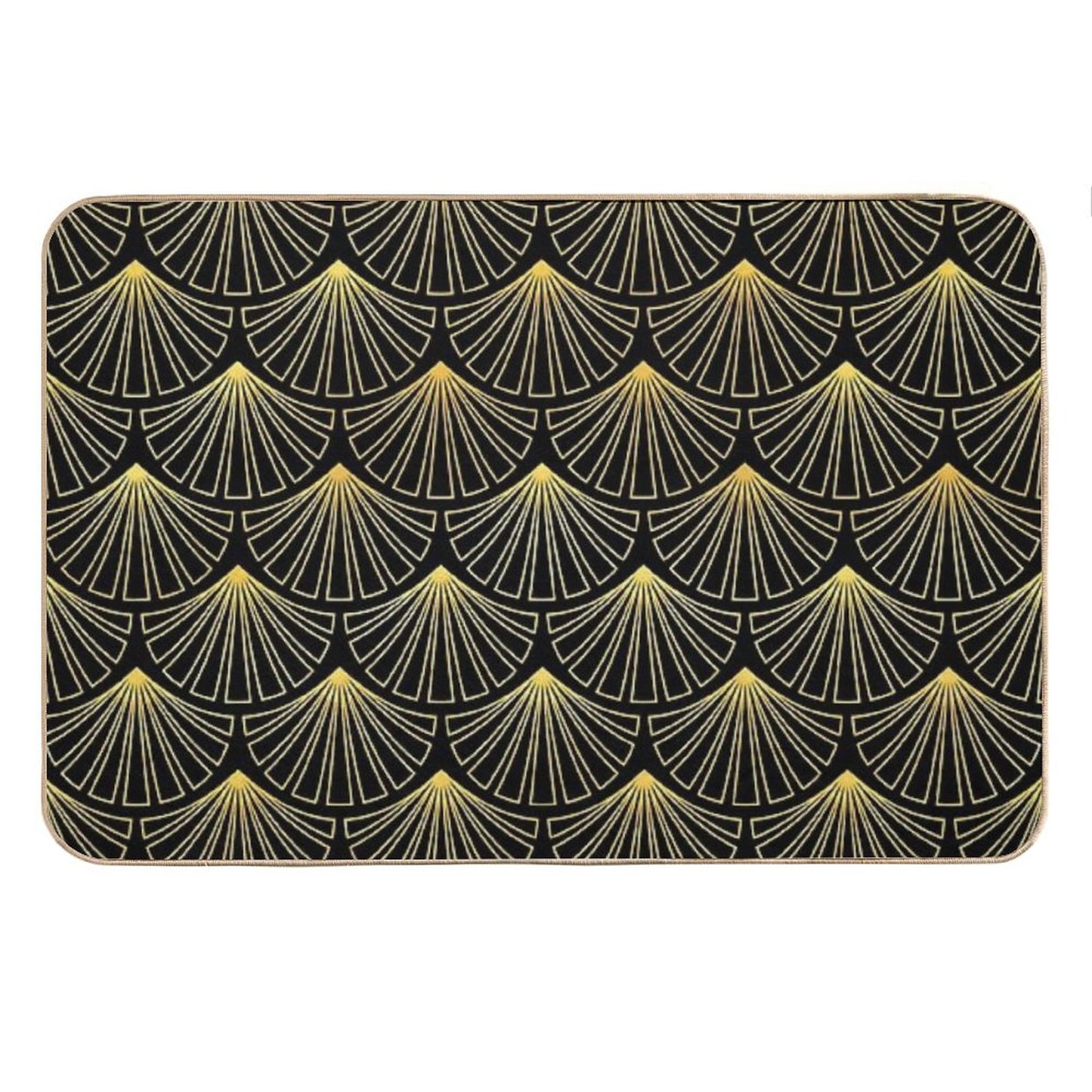 (Faux) Singapore Art Deco Motif Pattern Bath Mat