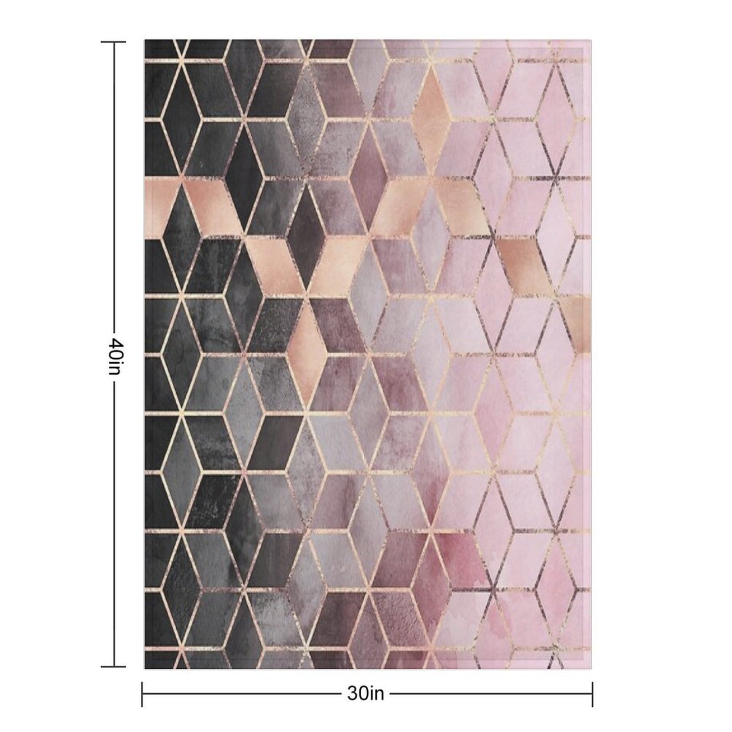 Pink And Grey Gradient Cubes Throw Blanket