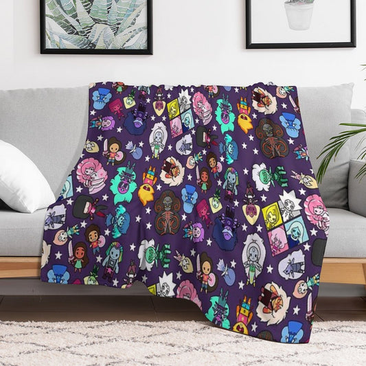 Crystal Gems Throw Blanket