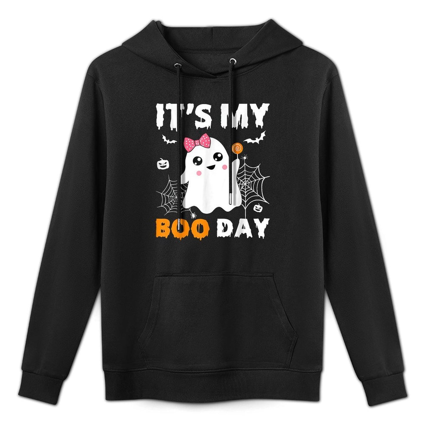 Its My Boo Day Halloween Birthday Ghost Pink Bow Girls Colorfast Hoodie