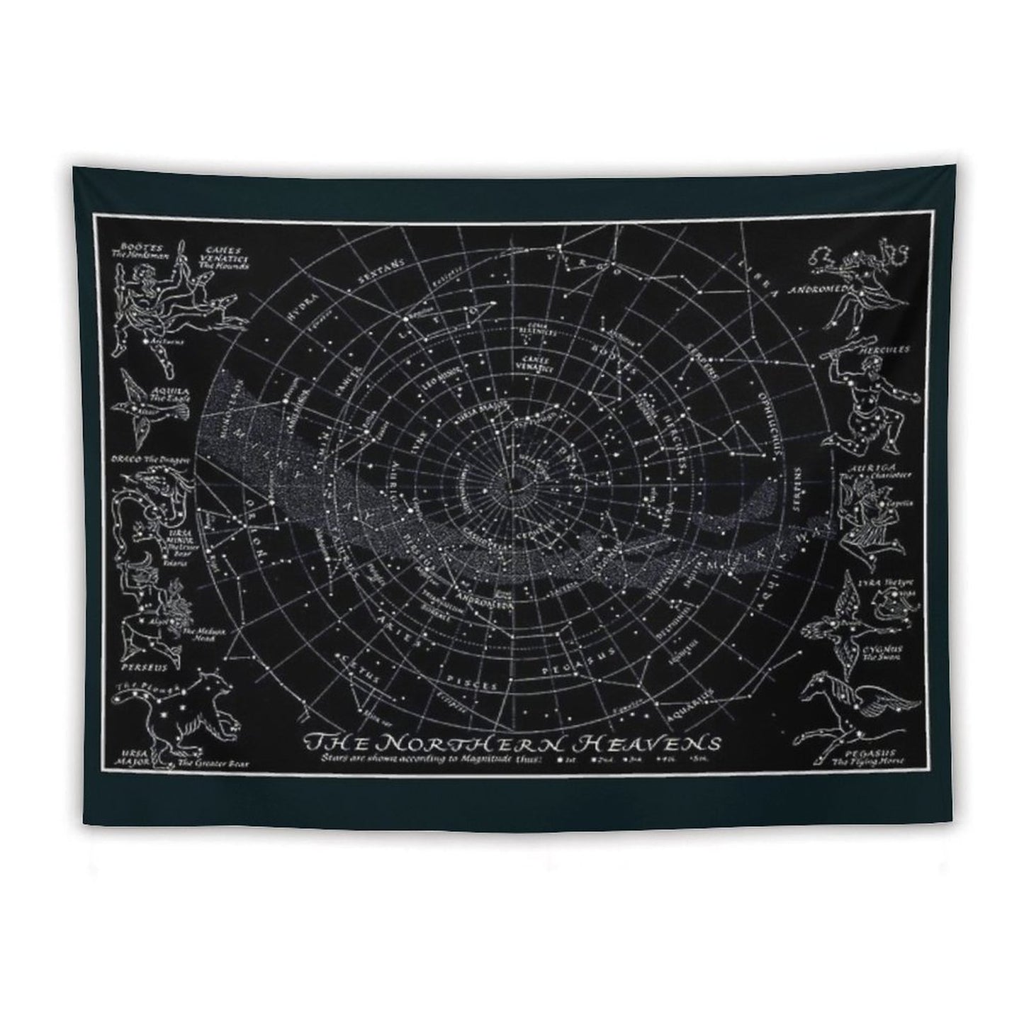 THE NORTHERN HEAVENS Vintage Star Map Print Tapestry