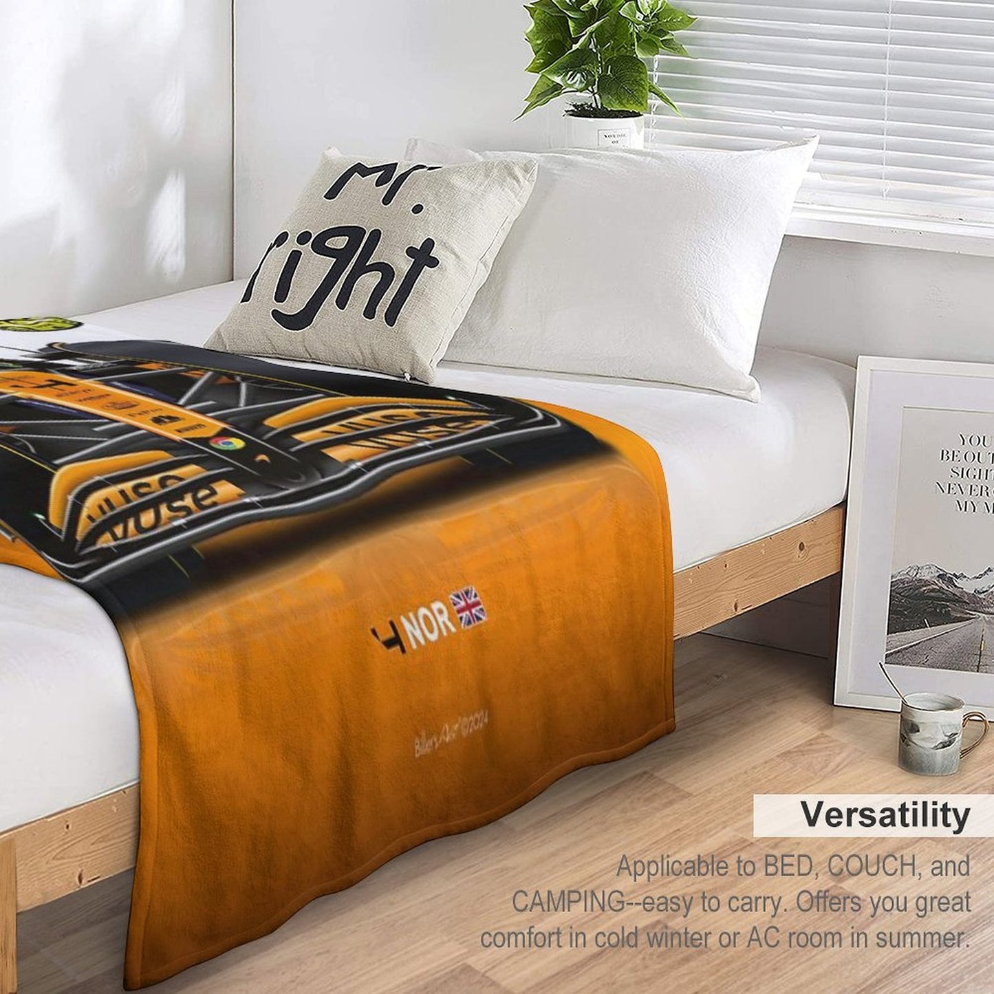 Many Lando Norris Items 2024 Formula 1 McLaren Racing Car Throw Blanket