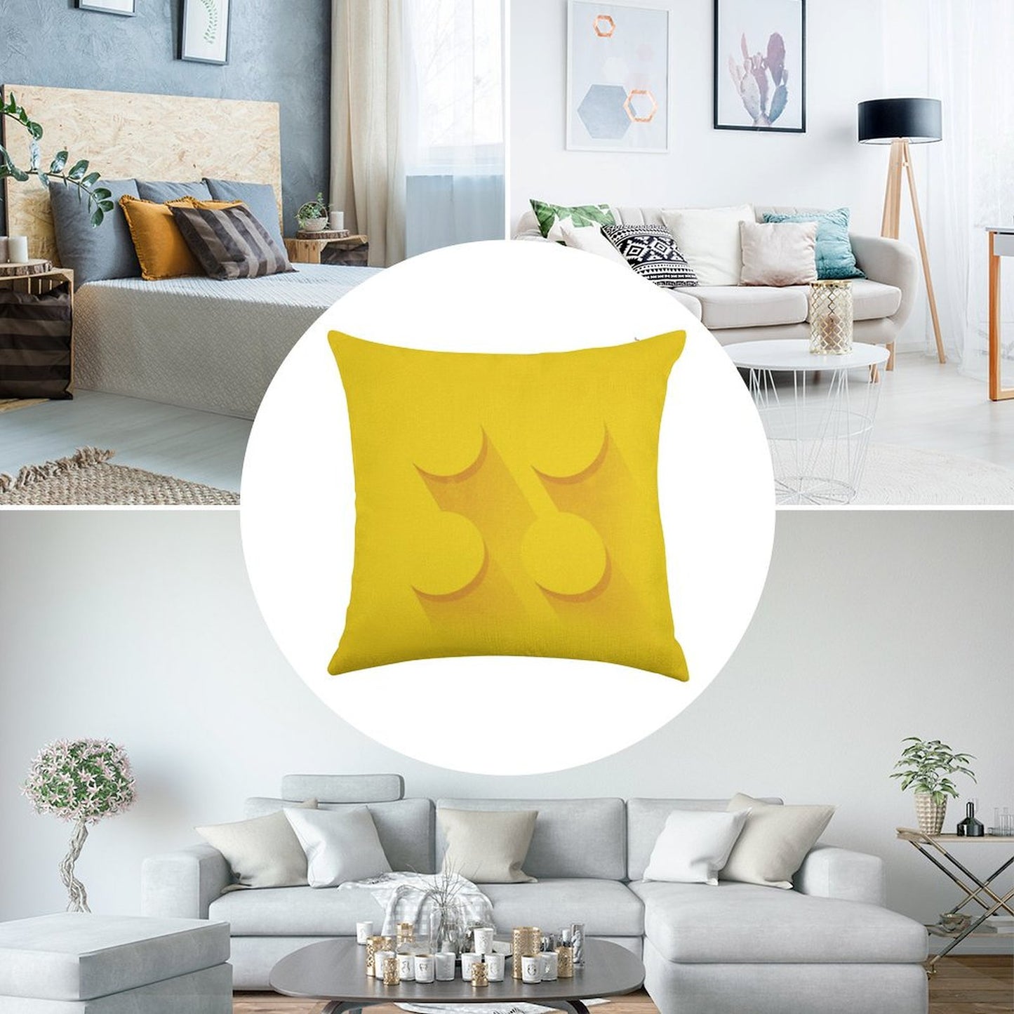 Yellow Brick Linen Throw Pillow Cover