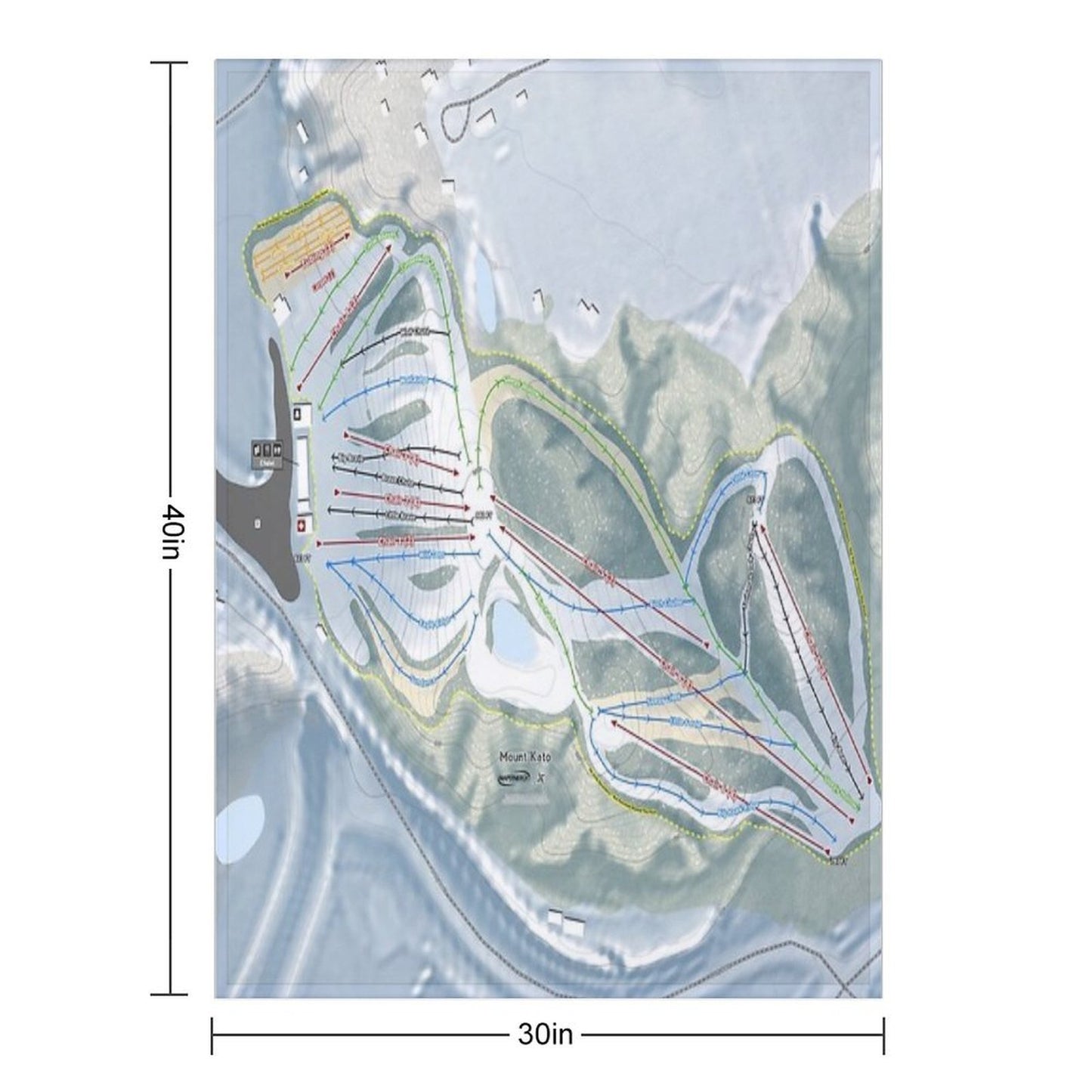 Mount Kato Resort Trail Map Throw Blanket