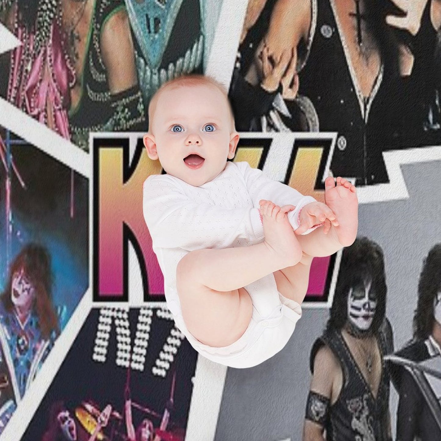 KISS Collage Throw Blanket